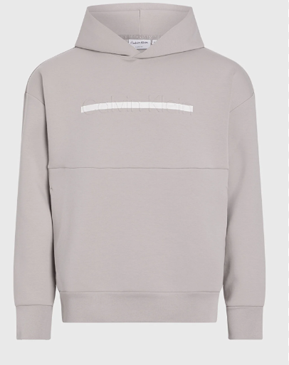 CALVIN KLEIN 컬러 엠보싱 로고 후드 그레이
